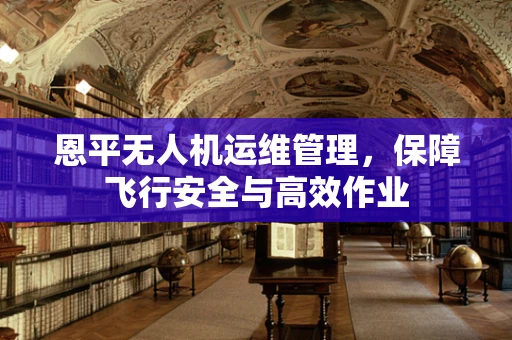 恩平无人机运维管理，保障飞行安全与高效作业