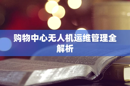 购物中心无人机运维管理全解析