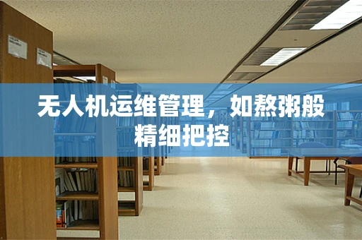 无人机运维管理，如熬粥般精细把控