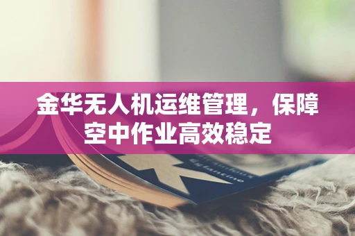 金华无人机运维管理，保障空中作业高效稳定