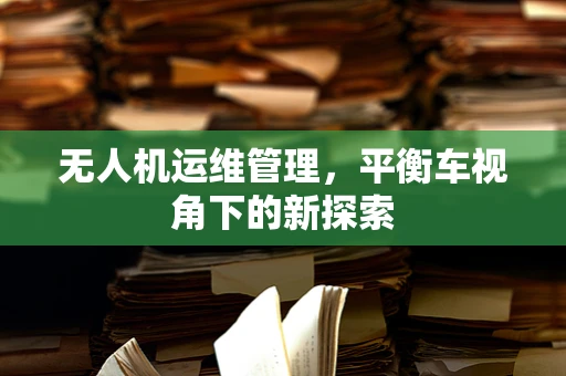 无人机运维管理，平衡车视角下的新探索