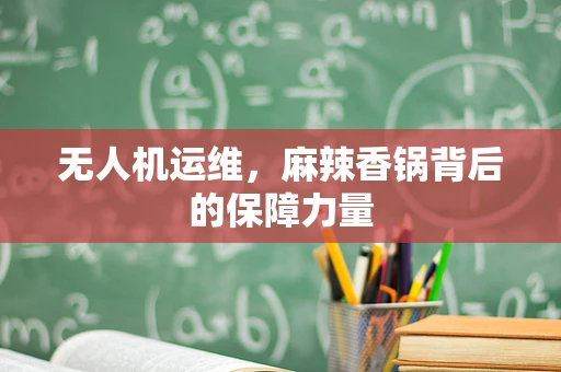 无人机运维，麻辣香锅背后的保障力量