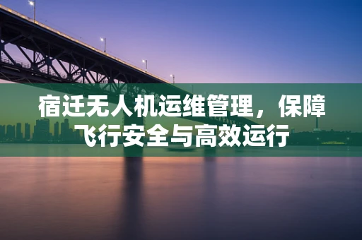 宿迁无人机运维管理，保障飞行安全与高效运行