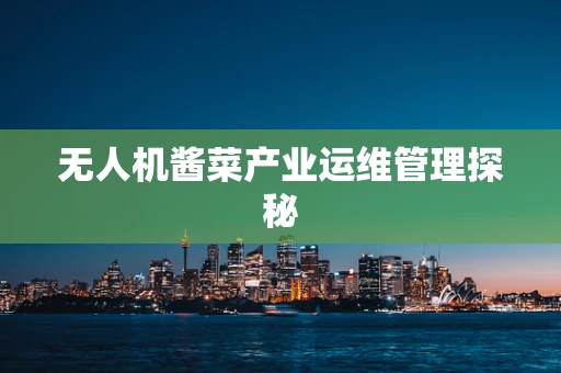 无人机酱菜产业运维管理探秘