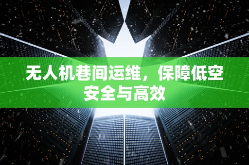 无人机巷间运维，保障低空安全与高效