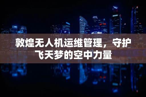 敦煌无人机运维管理，守护飞天梦的空中力量