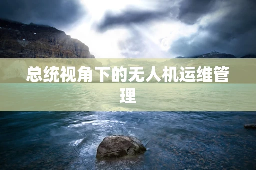 总统视角下的无人机运维管理