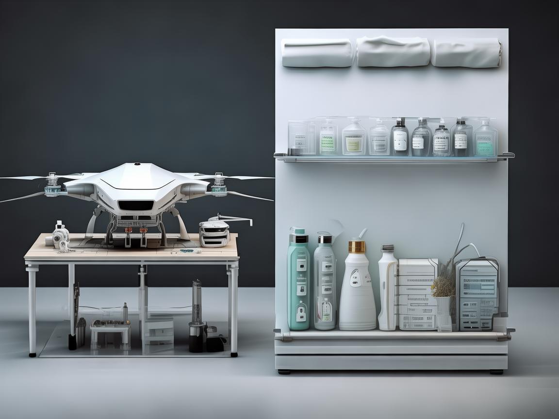 无人机运维管理与桌面清洁用品架